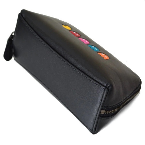 Coach Rare PACMAN Black/Multi Leather Cosmetic Case 17 56712 - Picture 4 of 7
